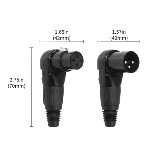 Conector XLR, adaptador de conector hembra macho para micrófono XLR de 3 pines 2