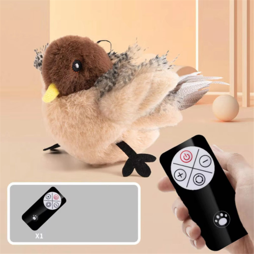 Remote Control Interactive Cat Toys Flying Bird Flapping Wings 2
