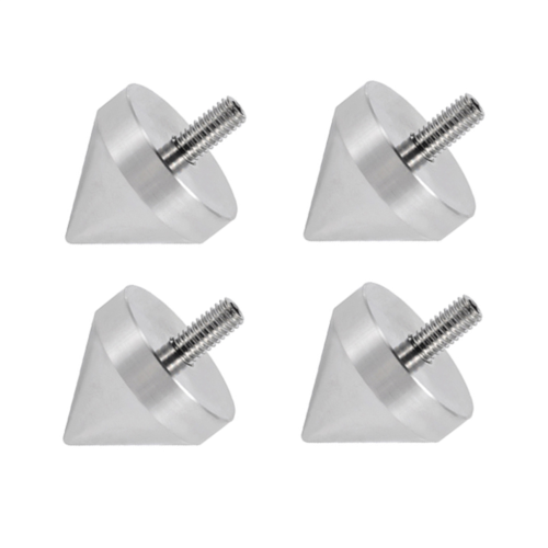 4 pieds de support d'enceinte en alliage d'aluminium, cône, clou de sol M10