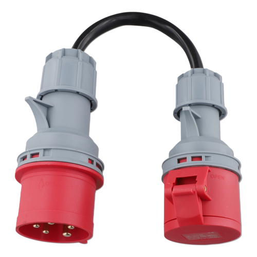 5-poliger roter 32A-Stecker auf 16A-Buchse CEE-Adapter 2
