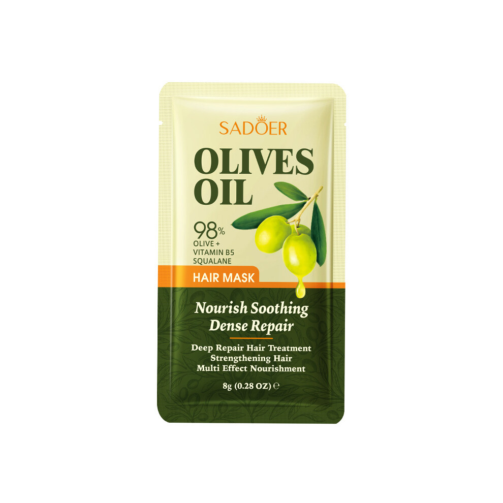 (Hair Mask, 8g) Olive oil hair mask SADOER repair and improve frizz portable sheet hair mask