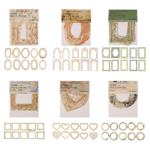 60 τεμάχια κομμένα scrapbooking από χαρτί δαντέλας vintage είδη scrapbooking 1