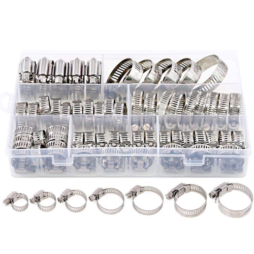 Ensemble de 120 colliers de serrage pour tuyaux, 7 tailles différentes 1
