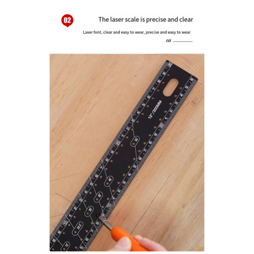 90 Degree Woodworking Square Combination Square Hole Ruler 40CM 2