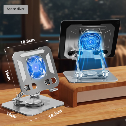 Multifunctional tablet cooling fan stand desktop foldable adjustable 1