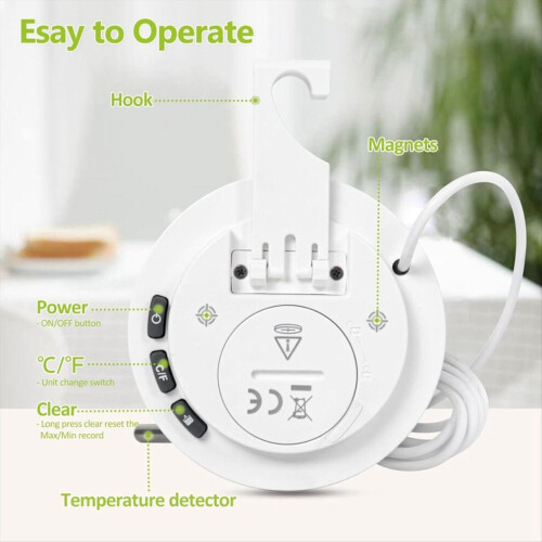 Termómetro para refrigerador (paquete de 2) con sensor externo 2