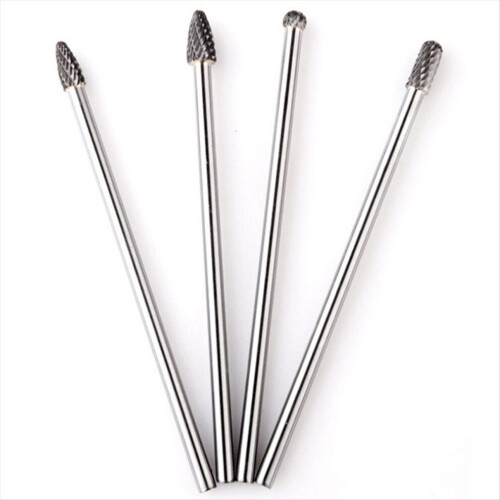 Set van 4 lange wolfraamcarbide frezen