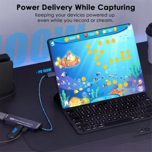USB 3.0 Video Capture Card with 100W PD for 3 2