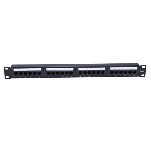 Προσαρμογέας δικτύου Ethernet UTP 24 θυρών Rj45 Patch Panel Rack CAT6 2