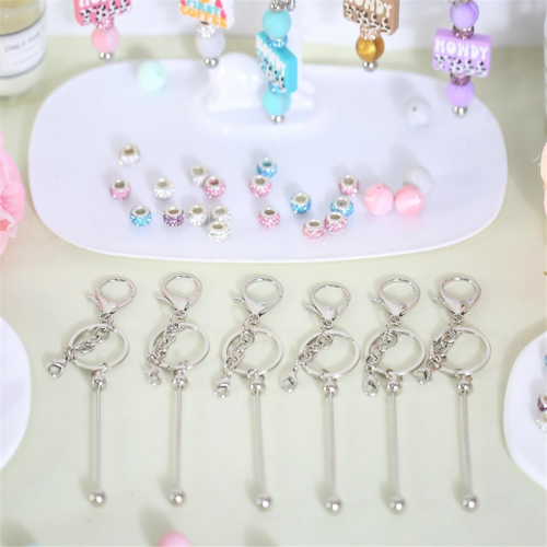 84Pcs Beadable Keychains Set with Silicone Beads 1