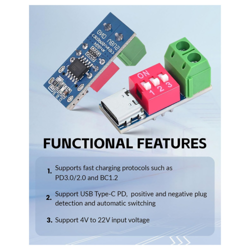 USB-C PD-triggerboardmodule PD/QC-lokvogel snelladen 20 stuks 2