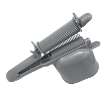 Peine rodillo para teñir el cabello 2 en 1 gris