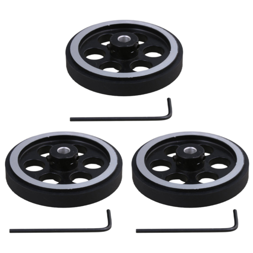 3Pcs 200X6mm Industrial Aluminum Rubber Measuring Encoder Wheel