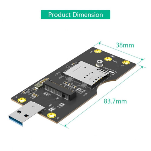 NGFF(M.2)-zu-USB-3.0-Adapter mit SIM-8-Pin-Kartensteckplatz 2