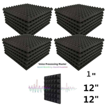 6 Stück Akustikpaneele, Schaumstoffplatten, Studio-Schallabsorptions-Keilfliesen