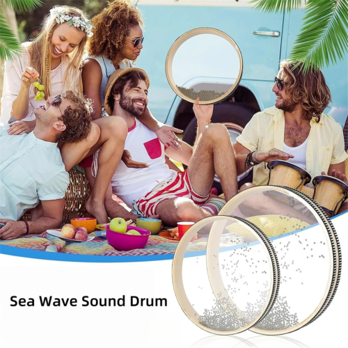 Τύμπανο χειρός Ocean Drum Sea Wave με κέλυφος από σκληρό ξύλο και χά 1