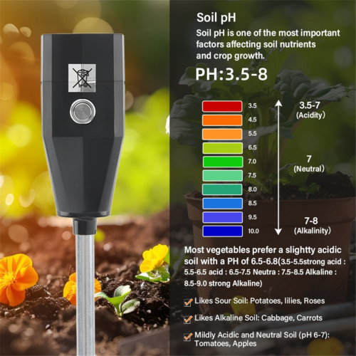 Bodem-pH-meter, pH-vochtmeter, bodemvochtigheidsmeter B 2