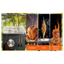 Brocheta Al Pastor para Parrilla, Brocheta Vertical, con 3 Pinchos Desmontables