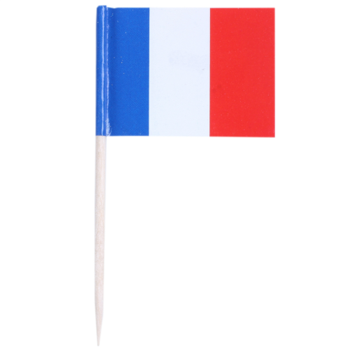 Παρτίδα 50 τμχ Mini Cure-dents Avec Drapeau - Γαλλία (Μπλε, Μπλαν, Ρουζ) 1