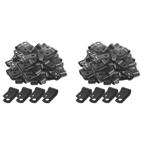 2000 Pcs 1/4 Inch Black Nylon R-Type Cable Clips for Mounting