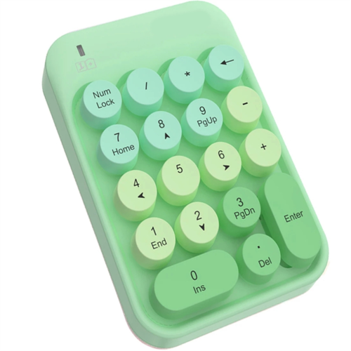 Portable USB 2.4G Wireless Number Keyboard 18 Keys Green