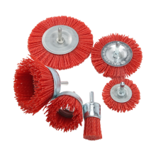 Ensemble de 6 brosses métalliques en nylon (roue et brosse coupelle) avec tige de 1/4 pouce
