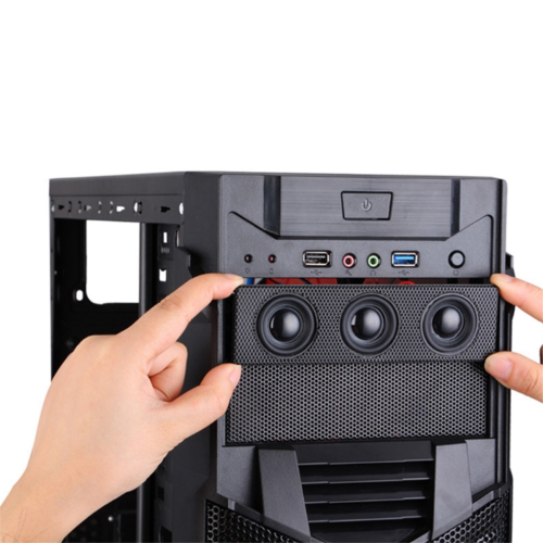 Zwarte stereo surround luidspreker pc-voorpaneel computerbehuizing 2
