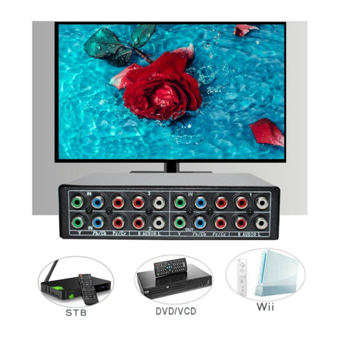 Selettore a 3 vie RGB per componenti, compatibile con PS2, lettore DVD e TV. 2