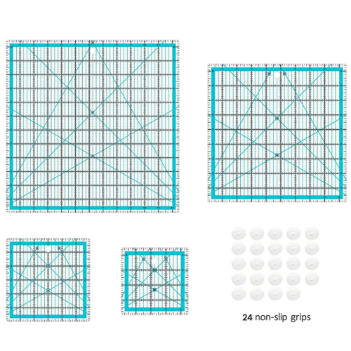 Set di 4 righelli per quilting, righelli e modelli per quilting 1