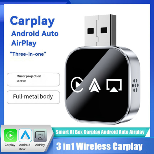 3-in-1-Wireless-CarPlay-Adapter, USB-Dongle, Plug & Play 1