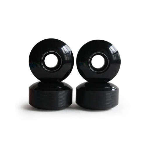 Ruote da skateboard con cuscinetti, 52x30 mm, in PU (set da 4), nere 2