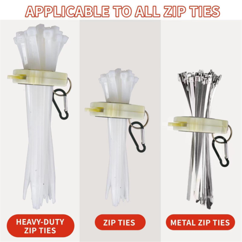 5Pcs Cable Tie Organizer, Tool Belt Tie Holder with 50Pcs Tie