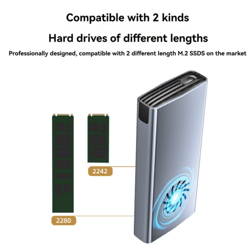Boîtier SSD M.2 20 Gbit/s avec ventilateur de refroidissement 1