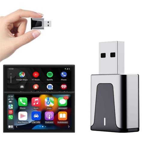 Mini adaptateur CarPlay 2 en 1 sans fil pour Android Auto 2
