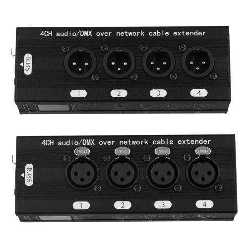 Extensor Ethernet XLR/Audio RJ45 de 4 canales, 1 par 1