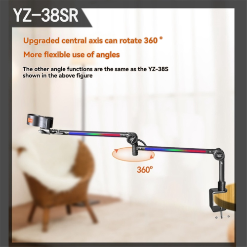 RGB Microphone Arm Stand,Mic Arm with RGB Light B 1