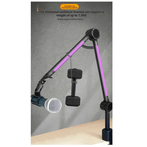 RGB Microphone Arm Stand,Mic Arm with RGB Light B 2