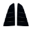 Car Rear Triangular Window Louvers Shutters for Bright Black 1