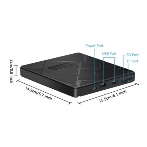 External DVD CD Drive USB 3.0 Type-C 5 in 1 DVD Burner Player Reader 1