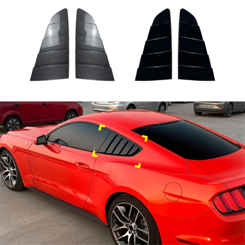 Car Rear Triangular Window Louvers Shutters for Bright Black 1