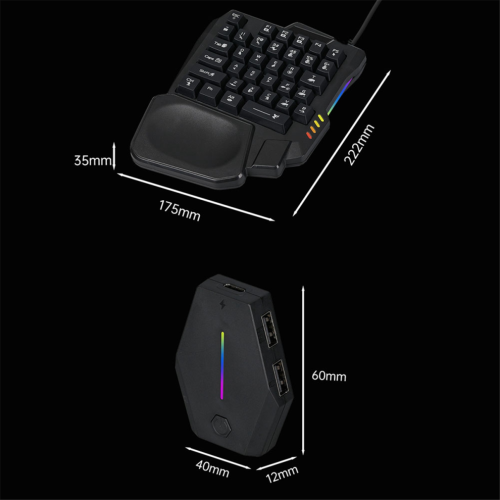 35Key Ergonomics RGB Gaming Keyboard+Keyboard for 2