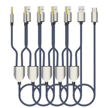2-i-1 Typ C till 3,5 mm Bil AUX-kabel HiFi Headset Audiokabel