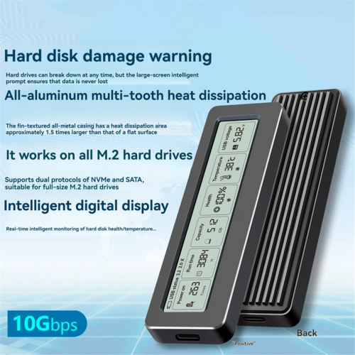 Boîtier SSD M.2 NVMe NGFF avec écran 1