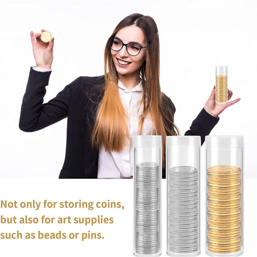 30Pieces Coin Tubes Assorted Sizes Coin Storage Tubes 2