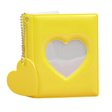 Mini Photo Album 3Inch Heart Cutout Design Photocard-Yellow