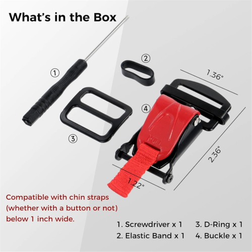 Helmet Quick Release Buckle Replacement Kit, Ratcheted Helmets red 2