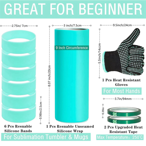 3X Sublimation Blanks Glass Silicone Strap Kit 1