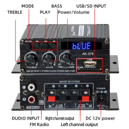 Amplificatore audio a 2 canali HIFI Bluetooth 2