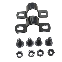 1 set Kit di morsetti a U posteriori neri per moto