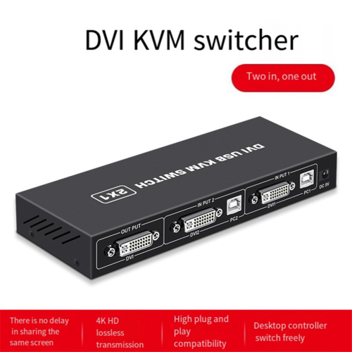Commutateur KVM DVI, clavier et souris USB, imprimante, écran de commutation 2
